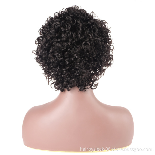 Rebecca Fashion Cheap Short Curly Wigs Bouncy Hair Natural Wave Brazilian Hair Hot Sell Best Human Hair Wig With Bangs
